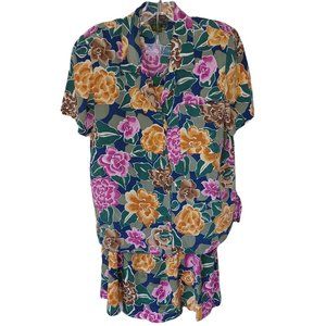 Charter Club Floral Silk Skirt Suit Size 4